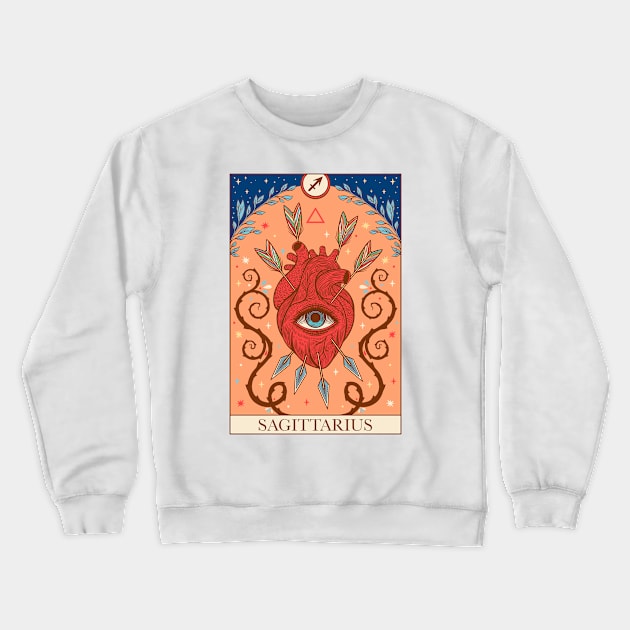 Zodiac sign tarot card Sagittarius Crewneck Sweatshirt by OccultOmaStore